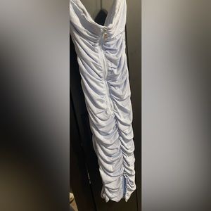 Strapless light blue dress